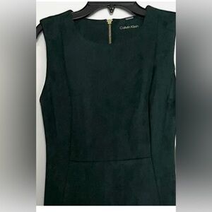 CALVIN KLEIN  FAUX SUEDE SHEATH DRESS, emerald green size 10